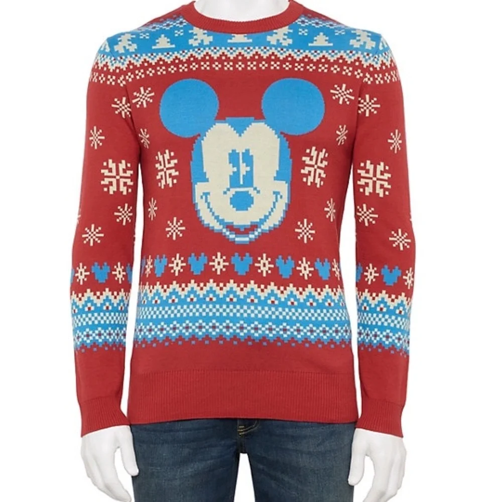 Disney’s mens Mickey Mouse Ugly Christmas Sweater - Picture 1 of 13